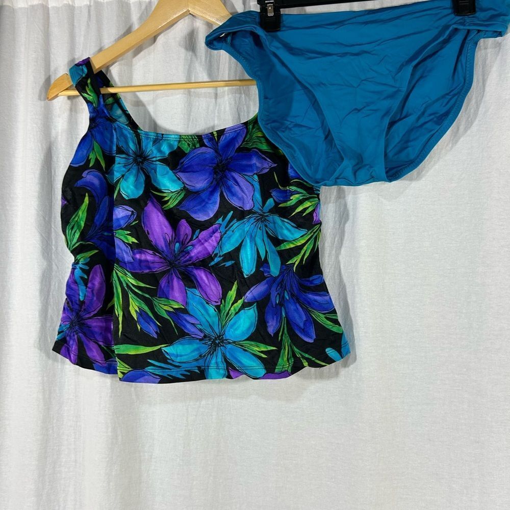 Longitude Blue and Purple Floral Bikini